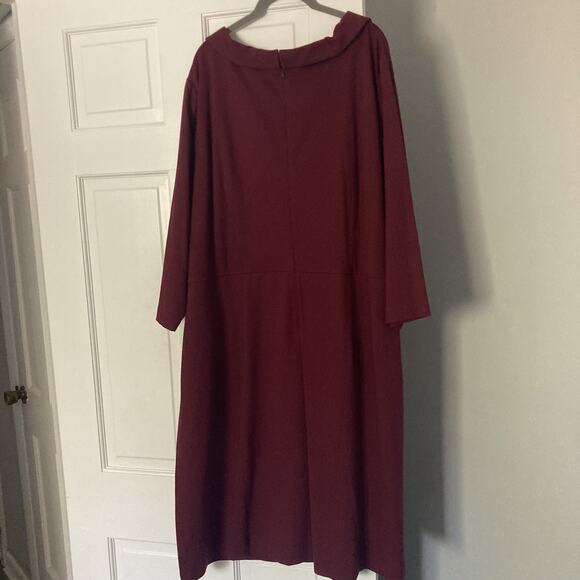 NWT Talbots Audrey Ponte Knit Burgundy Dress Stretch Plus size 24W - Picture 4 of 15